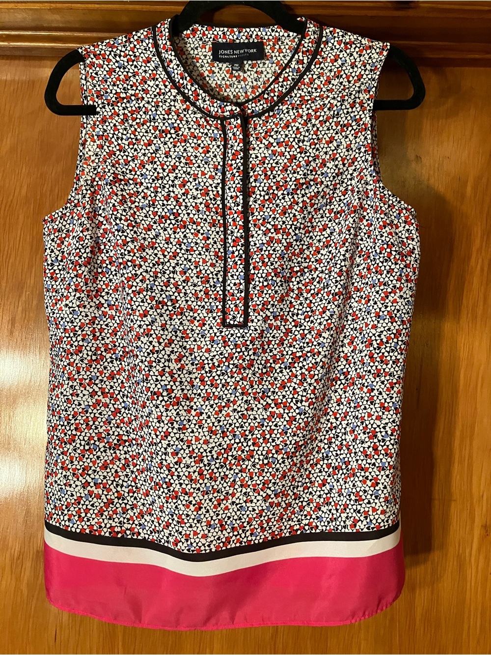 Jones New York Girls' Pink, Red & Blue Sleeveless Heart Print Tunic Top